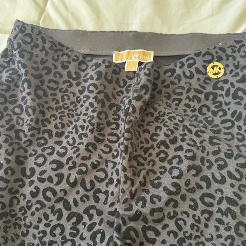 Michael Kors Leopard Print pants in Black and Gray